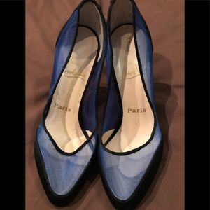 Christian Louboutin Blue and Black Heels